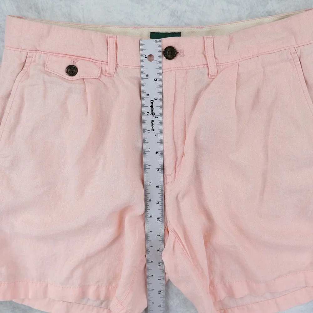 J. Crew Oarsman Pleated Linen Shorts Mens 32 Pink Single Pleat Summer 7